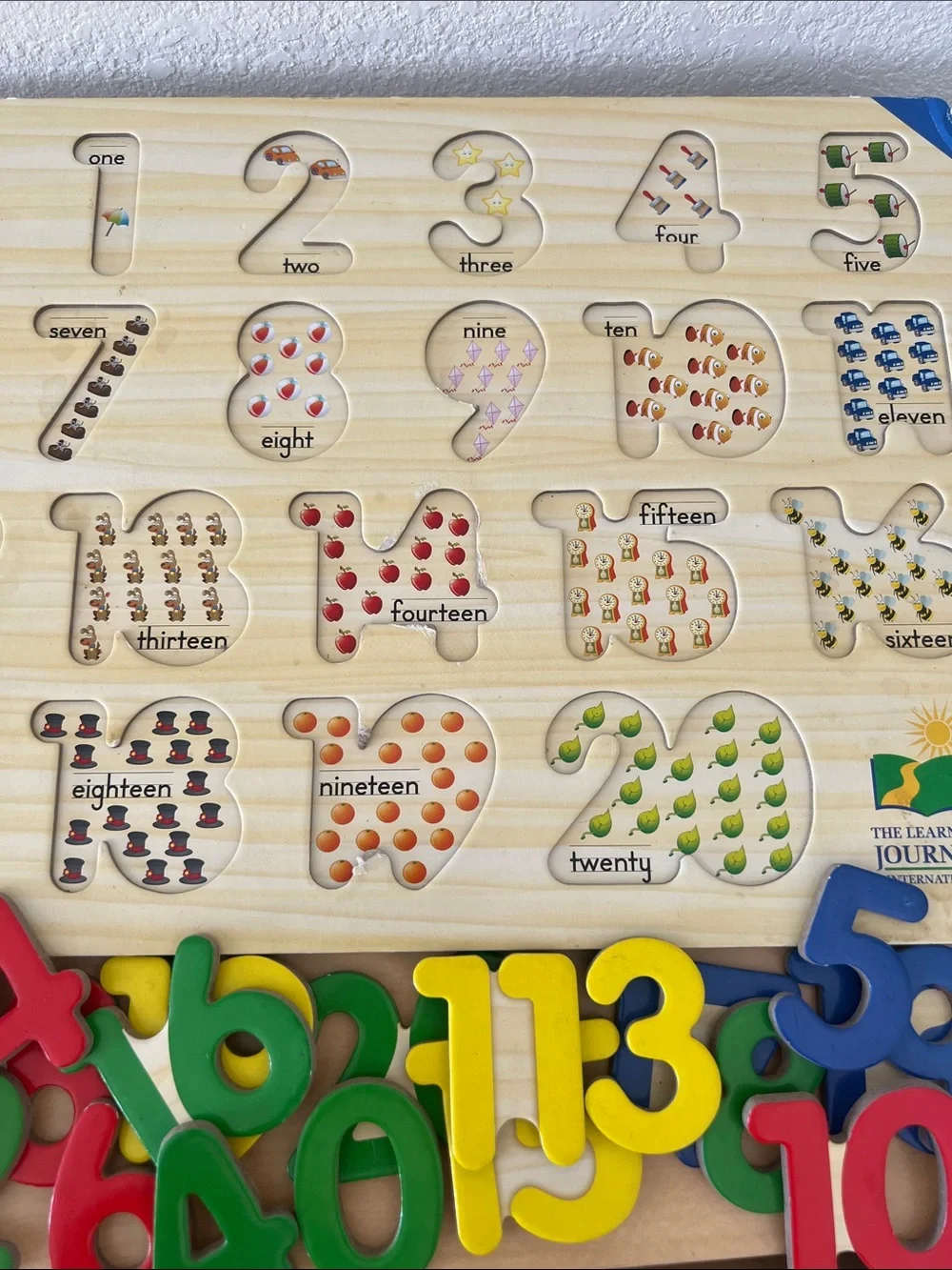 Wooden Number & Animal Puzzle Board